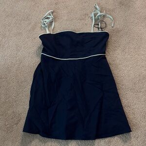 Chic Navy Blue Strap Dress